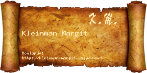 Kleinman Margit névjegykártya